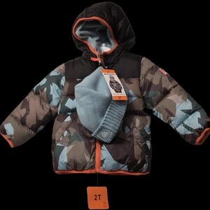 Snozu Kids Puffer Jacket - Black, Brown, Blue